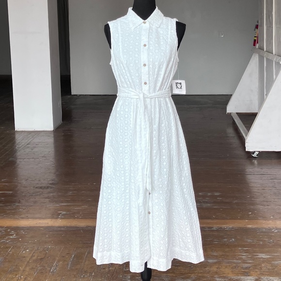 Anne Klein Dresses & Skirts - Anne Klein white embroidered eyelet lace midi sundress